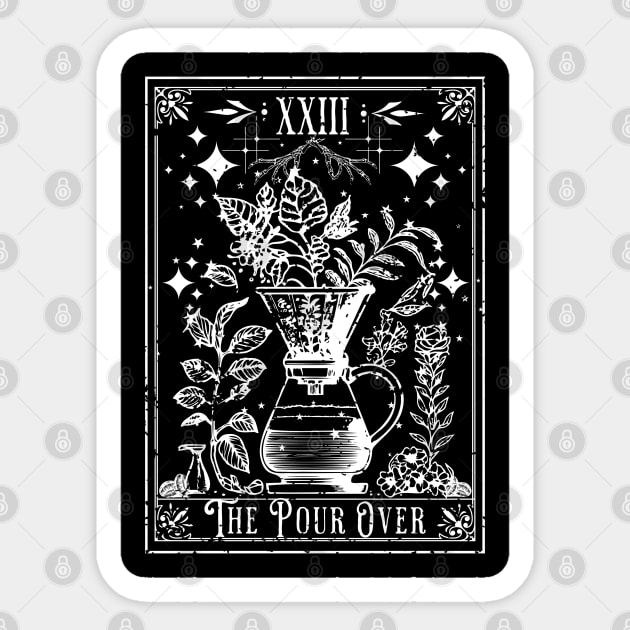 The Pour Over Coffee Tarot Card Sticker by H. R. Sinclair